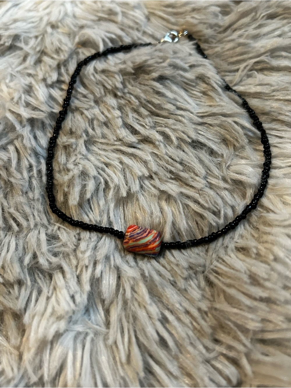 Handmade Black Beaded Choker - Picture 2 of 2